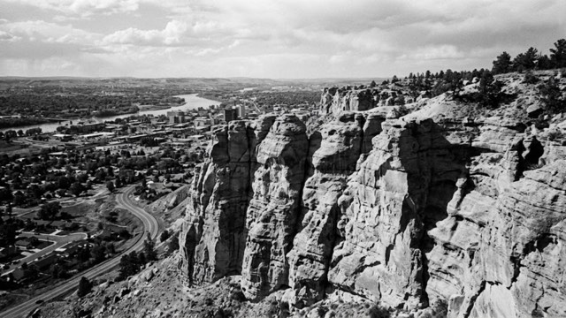 The Rimrocks above downtown Billings, Montana